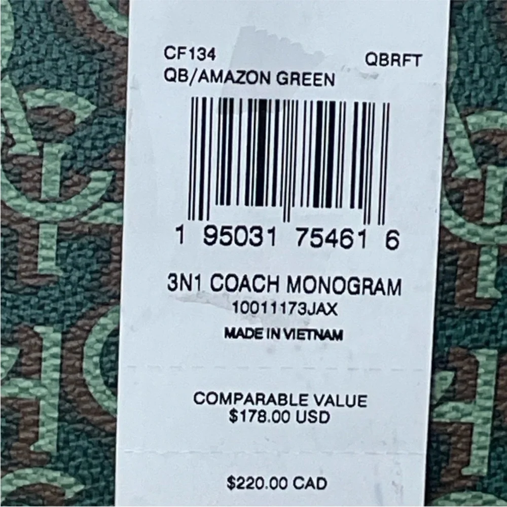COACH Bifold Wallet with Removable Bifold Card Carrier NWT